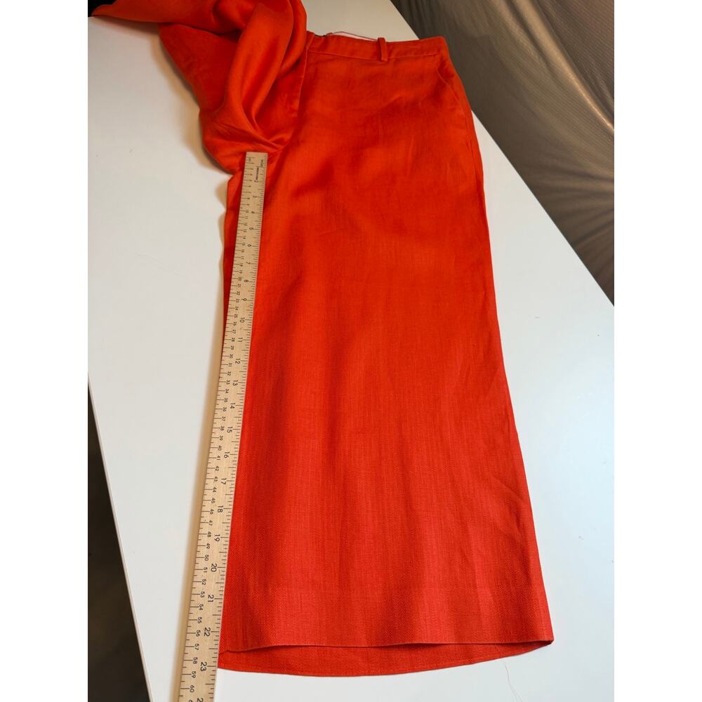 J.Crew Womens Size 10 Orange 100% Linen Wide Leg Crop Pants Culottes Coastal - Picture 11 of 11